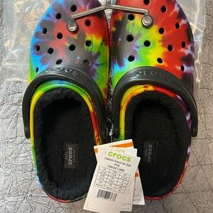 Unisex tie-dye CROCS(fuzzy interior)